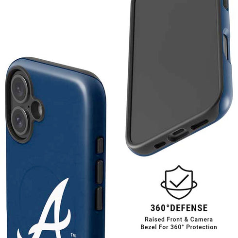 MLB Atlanta Braves - Solid Distressed iPhone 16 Plus Magsafe Impact Case