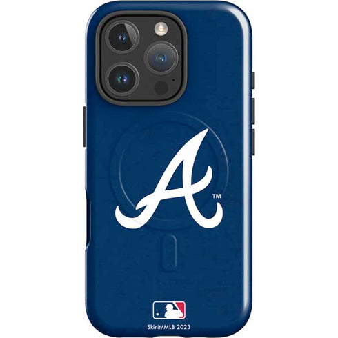MLB Atlanta Braves - Solid Distressed iPhone 16 Pro Magsafe Impact Case