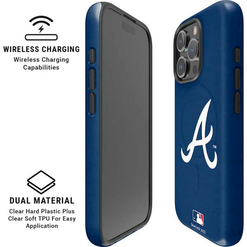 MLB Atlanta Braves - Solid Distressed iPhone 16 Pro Magsafe Impact Case