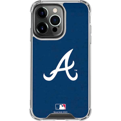 MLB Atlanta Braves - Solid Distressed iPhone 16 Pro Max Clear Case