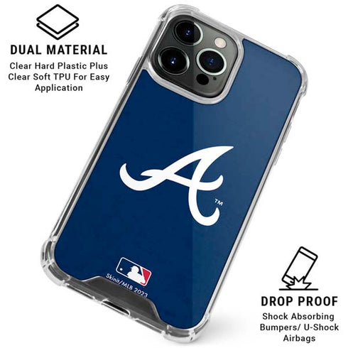 MLB Atlanta Braves - Solid Distressed iPhone 16 Pro Max Clear Case