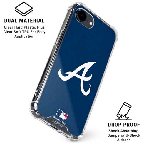 MLB Atlanta Braves - Solid Distressed iPhone 16e Clear Case