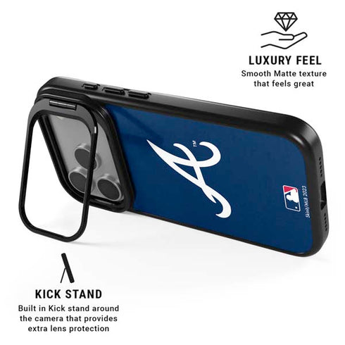 MLB Atlanta Braves - Solid Distressed iPhone 17 Pro Kickstand Case