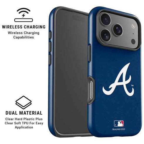 MLB Atlanta Braves - Solid Distressed iPhone 17 Pro Magsafe Impact Case