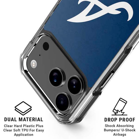MLB Atlanta Braves - Solid Distressed iPhone 18 Pro Clear Case