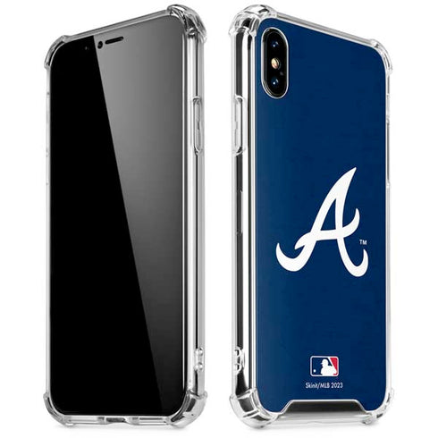 MLB Atlanta Braves - Solid Distressed iPhone X/XS Clear Case