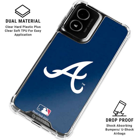 MLB Atlanta Braves - Solid Distressed Moto G Power 5G (2024) Clear Case
