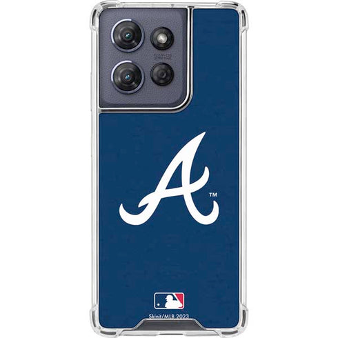 MLB Atlanta Braves - Solid Distressed Moto G Power 5G (2025) Clear Case