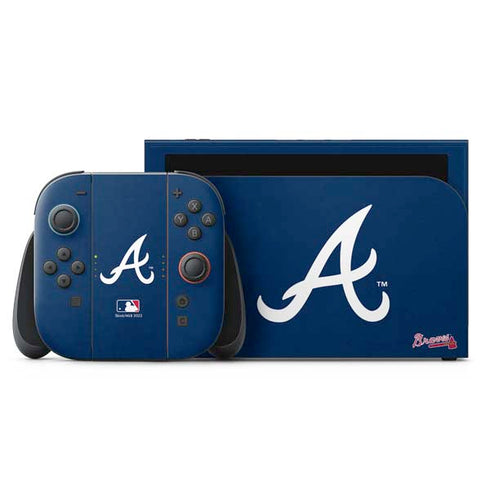 MLB Atlanta Braves - Solid Distressed Nintendo Switch 2 (2025) with Joy-Con Skin