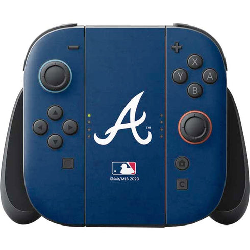MLB Atlanta Braves - Solid Distressed Nintendo Switch 2 (2025) Joy-Con Controller Skin