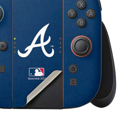 MLB Atlanta Braves - Solid Distressed Nintendo Switch 2 (2025) Joy-Con Controller Skin