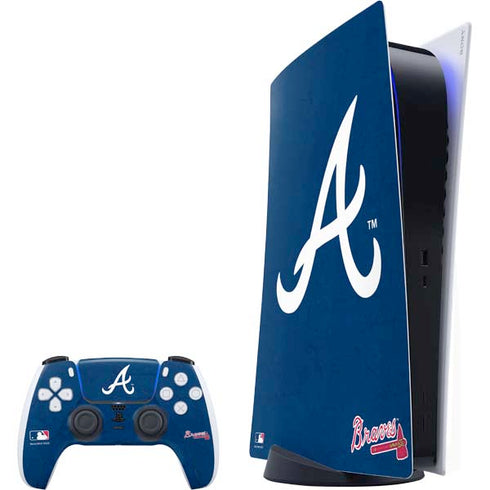 MLB Atlanta Braves - Solid Distressed PlayStation PS5 Skins
