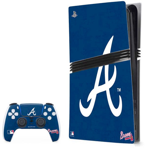 MLB Atlanta Braves - Solid Distressed PS5 Pro Bundle Skin