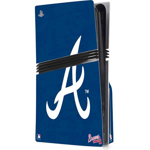 MLB Atlanta Braves - Solid Distressed PS5 Pro Disk Console Skin