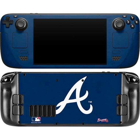 MLB Atlanta Braves - Solid Distressed Steam Deck Handheld Gaming Computer OLED Skin
