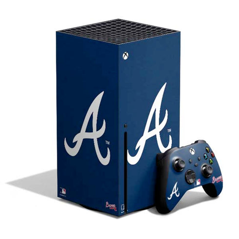 MLB Atlanta Braves - Solid Distressed Xbox Series X Bundle Skin