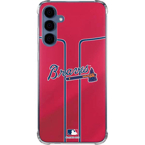 MLB Atlanta Braves Alternate/Away Jersey Galaxy A55 5G Clear Case