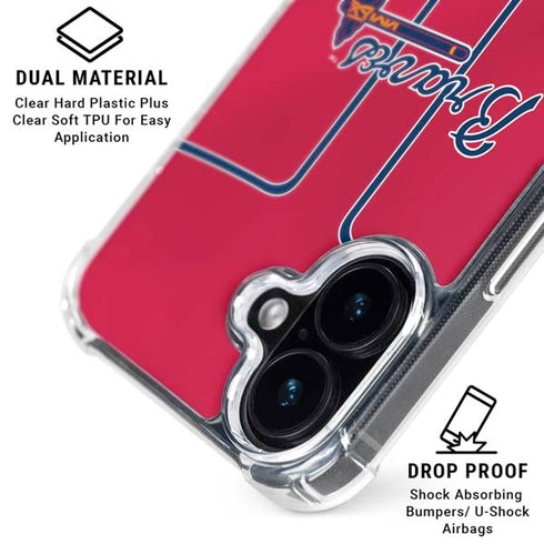 MLB Atlanta Braves Alternate/Away Jersey iPhone 16 Plus Clear Case