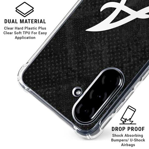 MLB Atlanta Braves Dark Wash Galaxy A36 5G Clear Case