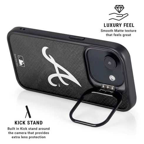 MLB Atlanta Braves Dark Wash iPhone 16e Kickstand Case