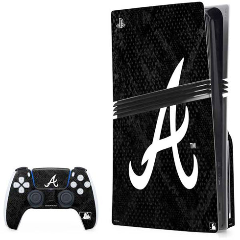 MLB Atlanta Braves Dark Wash PS5 Pro Disk Bundle Skin