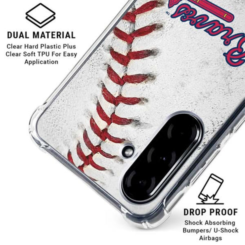 MLB Atlanta Braves Game Ball Galaxy A36 5G Clear Case