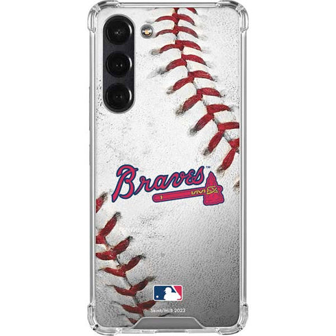 MLB Atlanta Braves Game Ball Galaxy S24 FE Clear Case