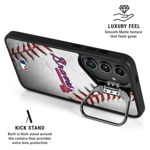MLB Atlanta Braves Game Ball Galaxy S25 Plus Kickstand Case