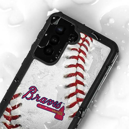 MLB Atlanta Braves Game Ball Galaxy S24 Plus Waterproof Case