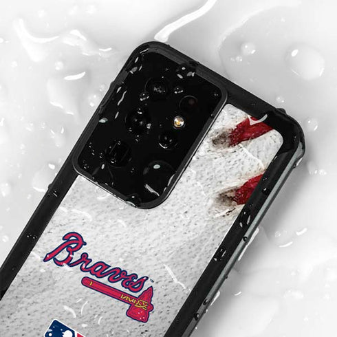 MLB Atlanta Braves Game Ball Galaxy S24 Ultra Waterproof Case