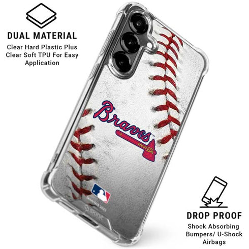 MLB Atlanta Braves Game Ball Galaxy S26 Clear Case