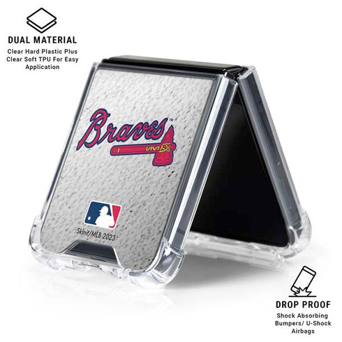 MLB Atlanta Braves Game Ball Galaxy Z Flip7 Clear Case