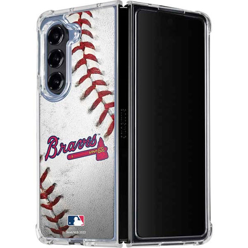 MLB Atlanta Braves Game Ball Galaxy Z Fold5 5G Clear Case