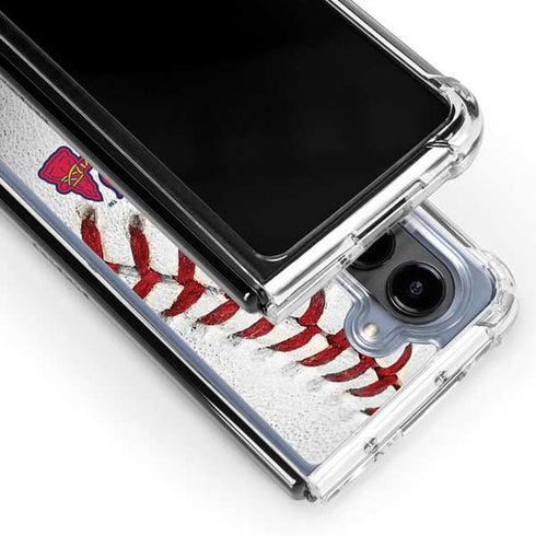 MLB Atlanta Braves Game Ball Galaxy Z Fold5 5G Clear Case