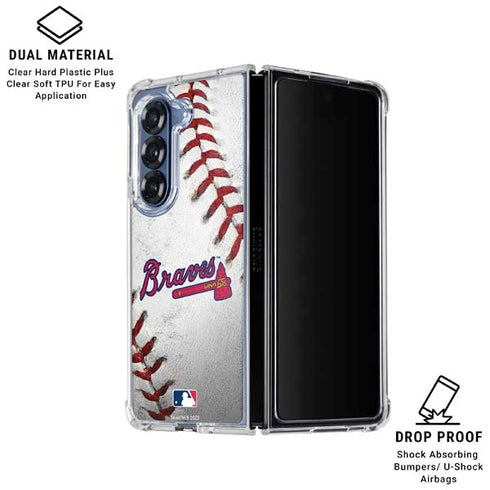 MLB Atlanta Braves Game Ball Galaxy Z Fold7 Clear Case