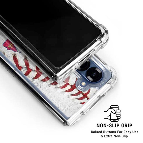 MLB Atlanta Braves Game Ball Galaxy Z Fold7 Clear Case