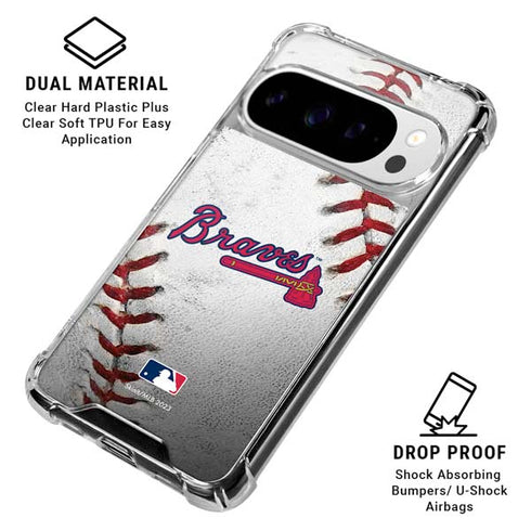 MLB Atlanta Braves Game Ball Google Pixel 10 Pro XL Clear Case