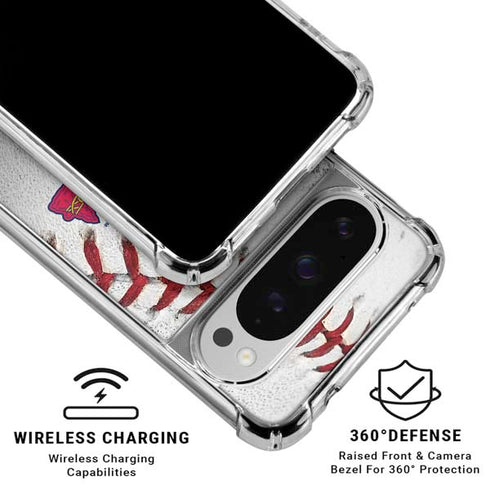 MLB Atlanta Braves Game Ball Google Pixel 10 Pro XL Clear Case