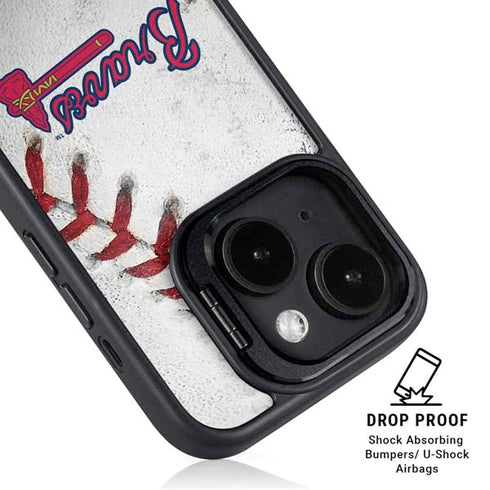 MLB Atlanta Braves Game Ball iPhone 15 Plus Kickstand Case