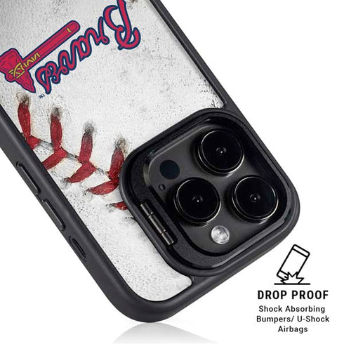 MLB Atlanta Braves Game Ball iPhone 15 Pro Max Kickstand Case