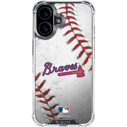 MLB Atlanta Braves Game Ball iPhone 16 Plus Clear Case