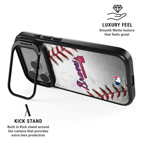 MLB Atlanta Braves Game Ball iPhone 17 Pro Max Kickstand Case