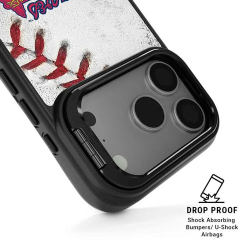 MLB Atlanta Braves Game Ball iPhone 17 Pro Max Kickstand Case