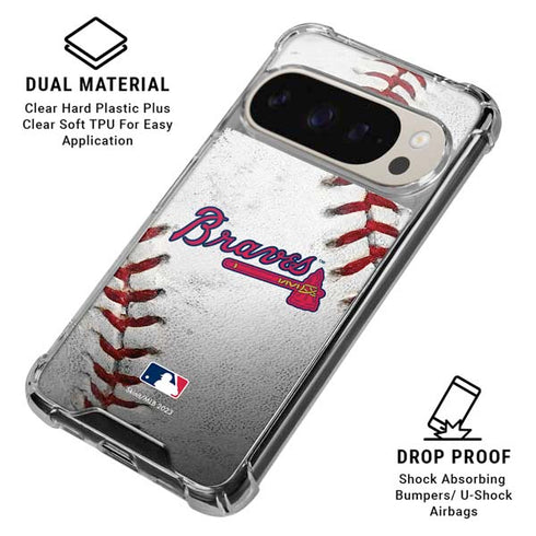 MLB Atlanta Braves Game Ball Pixel 9 Pro XL Clear Case
