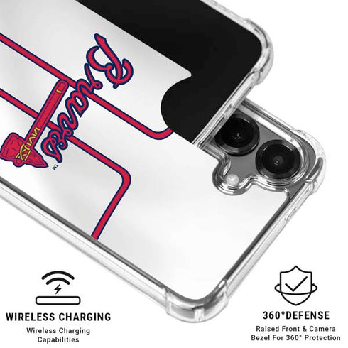 MLB Atlanta Braves Home Jersey Galaxy S26 Clear Case