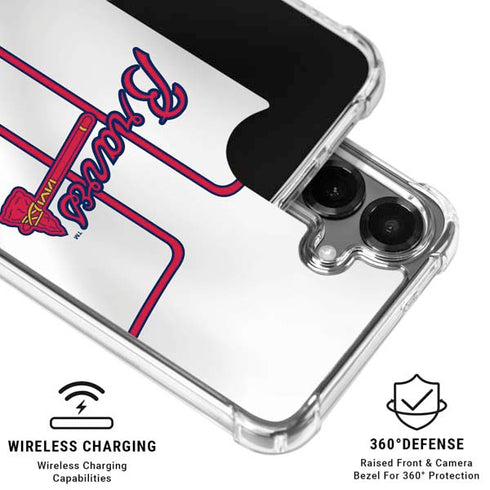MLB Atlanta Braves Home Jersey Galaxy S26 Plus Clear Case