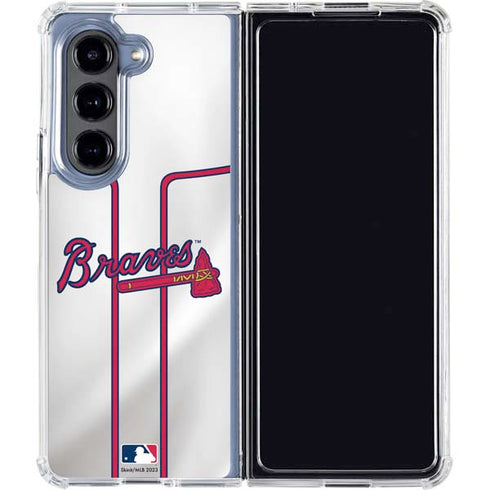 MLB Atlanta Braves Home Jersey Galaxy Z Fold5 5G Clear Case