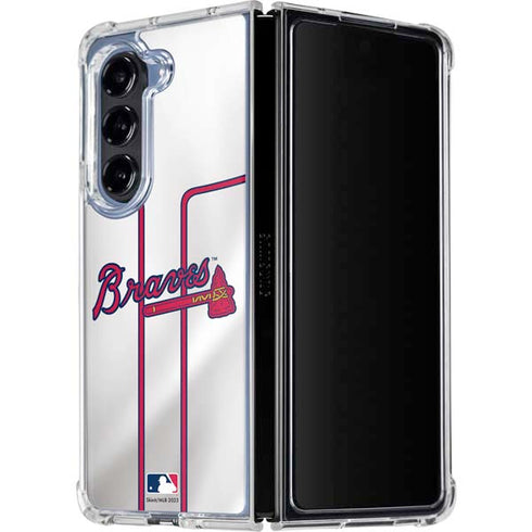 MLB Atlanta Braves Home Jersey Galaxy Z Fold5 5G Clear Case