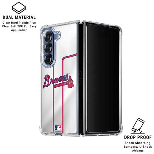 MLB Atlanta Braves Home Jersey Galaxy Z Fold7 Clear Case