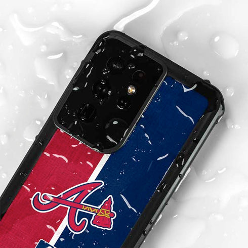MLB Atlanta Braves Split Galaxy S24 Ultra Waterproof Case